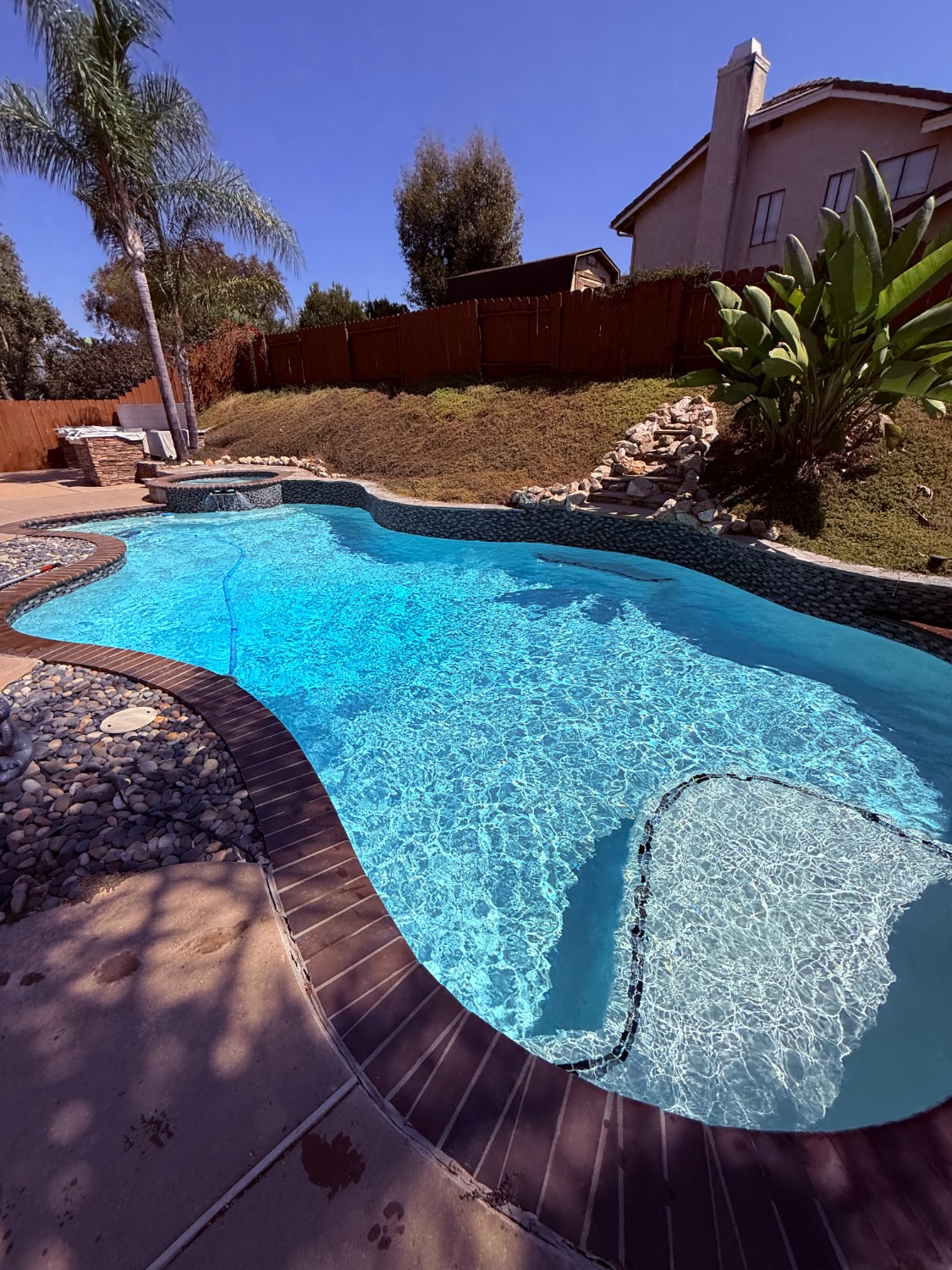 Pool with spa, recent job